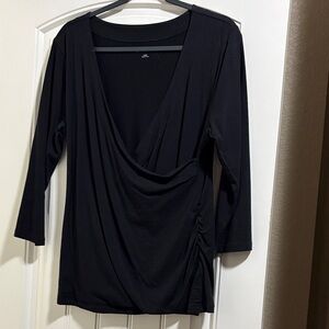Soft Surroundings Black Draped Blouse
